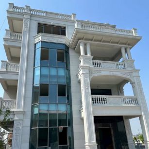 渭南 白麻花岗岩别墅外墙干挂效果展示