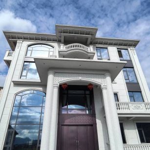 渭南白麻别墅外墙干挂石材效果示例