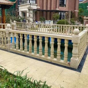 渭南黄金麻花岗岩石材栏杆，扶手，将军柱，花瓶柱