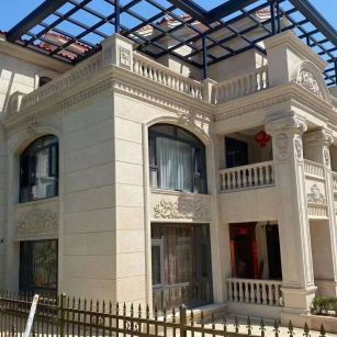 渭南 黄金麻花岗岩荔枝面别墅外墙干挂