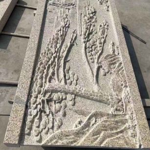 渭南 黄金麻雕刻板浮雕迎客松