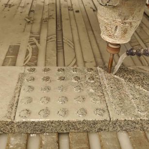 渭南 芝麻白花岗岩石材盲人石、盲道石、盲点石