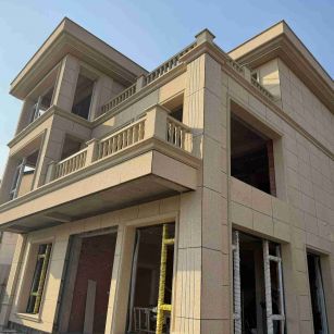 渭南 黄金麻花岗岩石材荔枝面外墙干挂效果展示