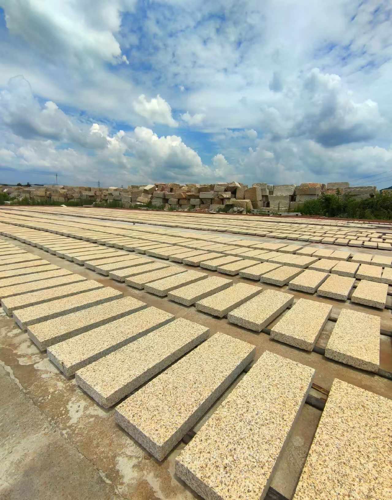 渭南 黄金麻荔枝面花岗岩石材地铺石防护中