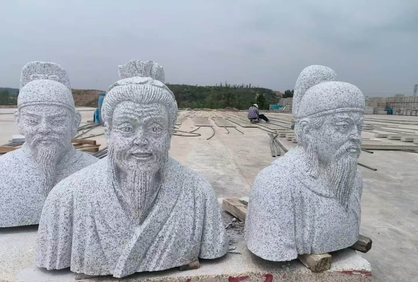 渭南 白麻花岗岩石材人物立体雕刻