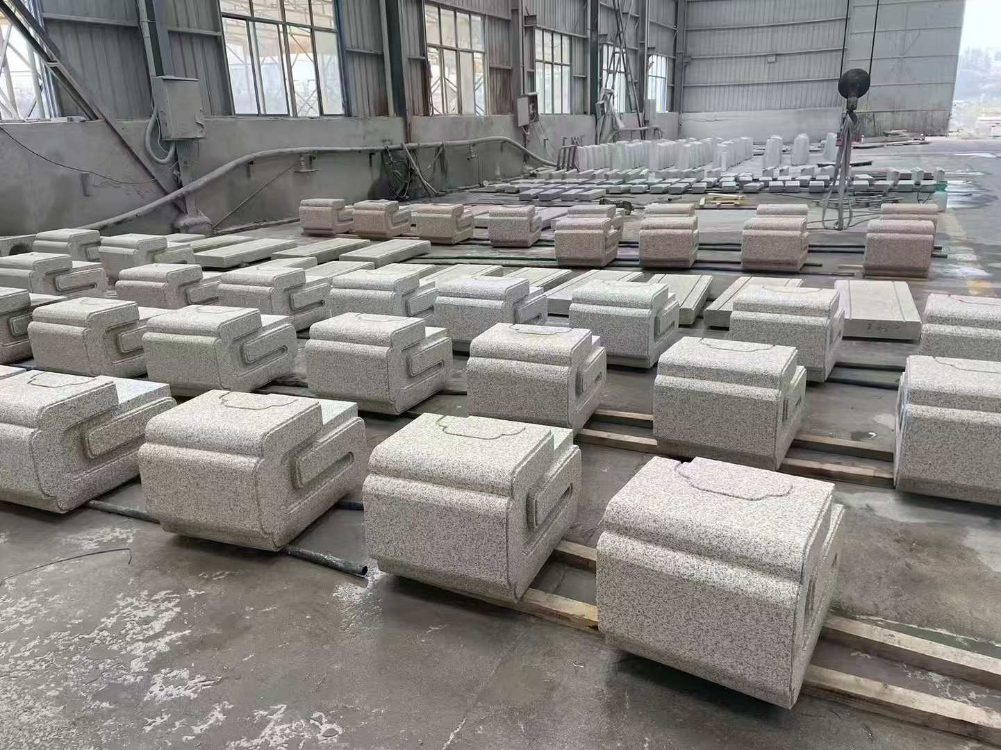 渭南 白麻花岗岩异形加工-石凳，坐凳