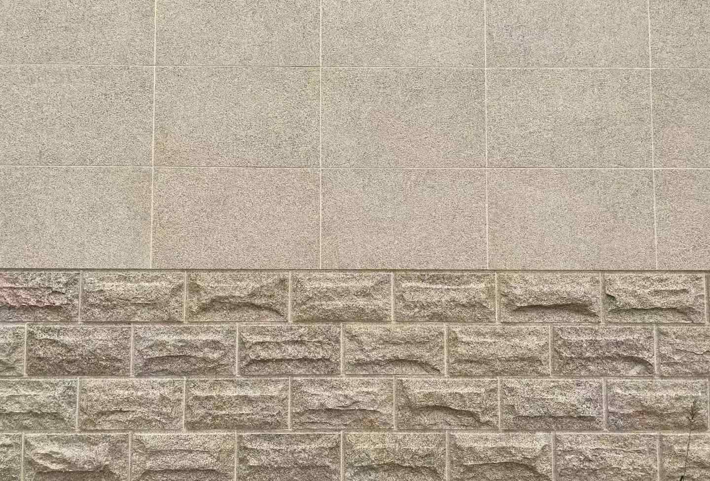 渭南 黄金麻自然面蘑菇石配荔枝面干挂