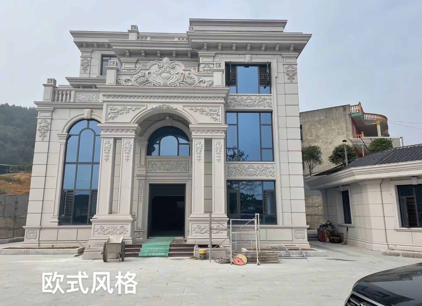 渭南 白麻花岗岩别墅外墙干挂