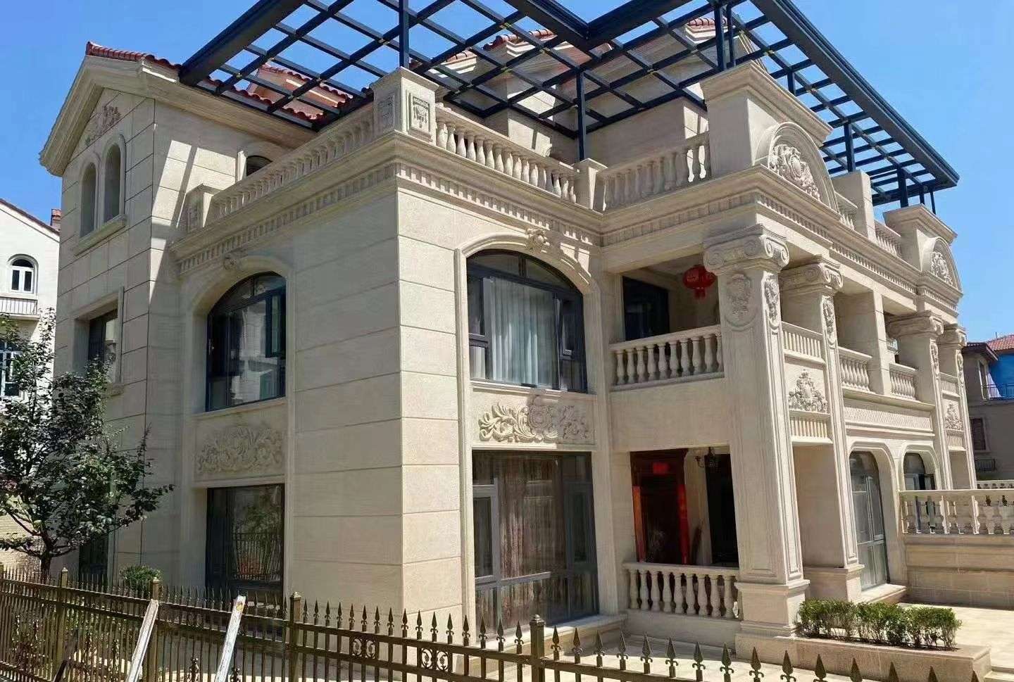 渭南 黄金麻花岗岩荔枝面别墅外墙干挂